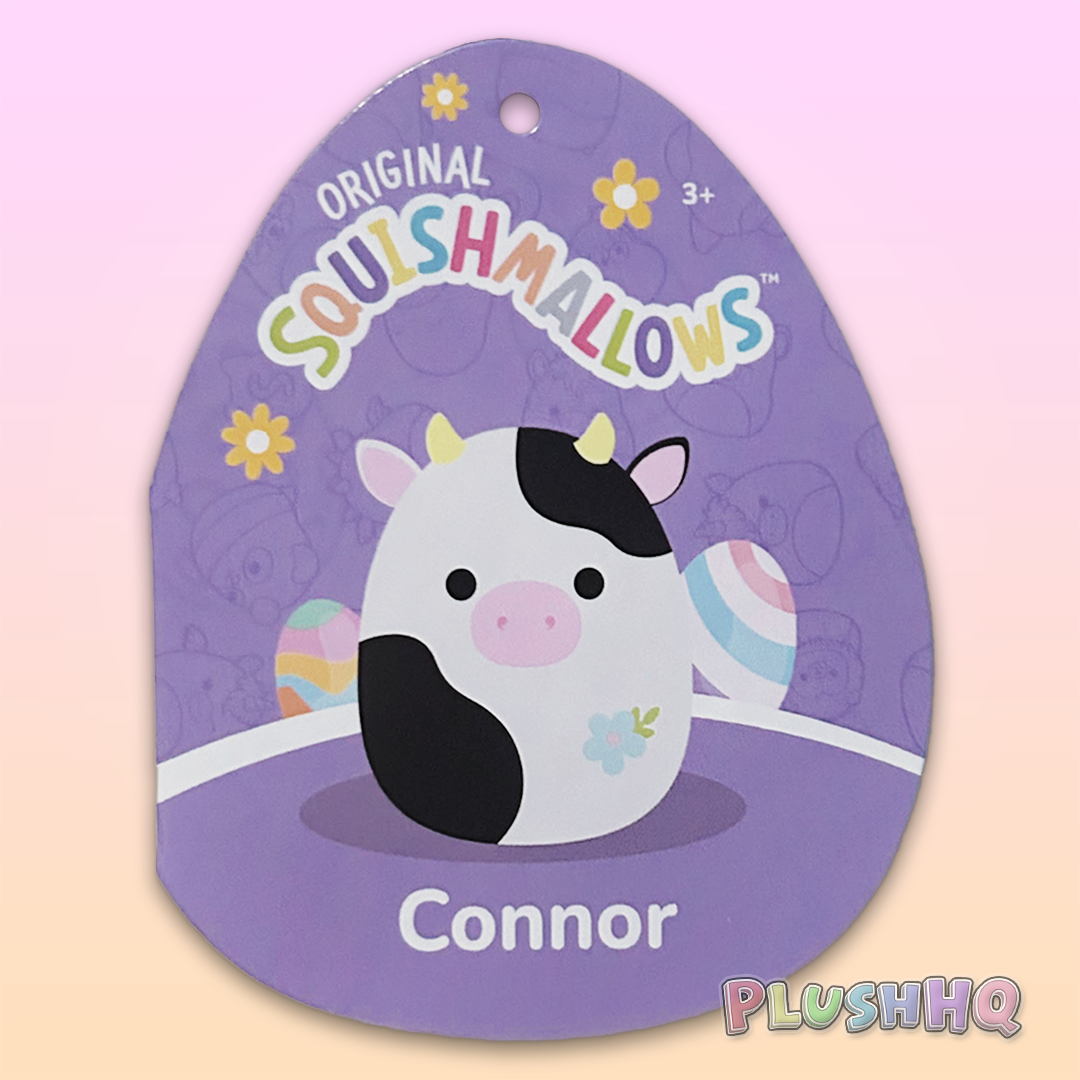 Squishmallows 8-Inch Connor the Cow with Flower