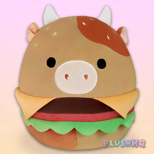 Squishmallows 12-Inch Delmar the Cow Burger
