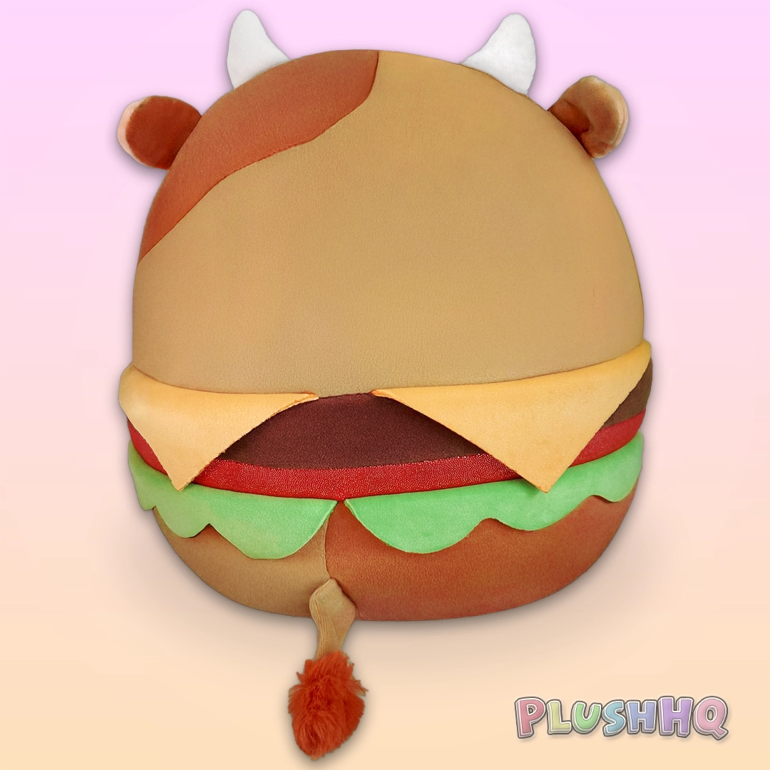 Squishmallows 12-Inch Delmar the Cow Burger