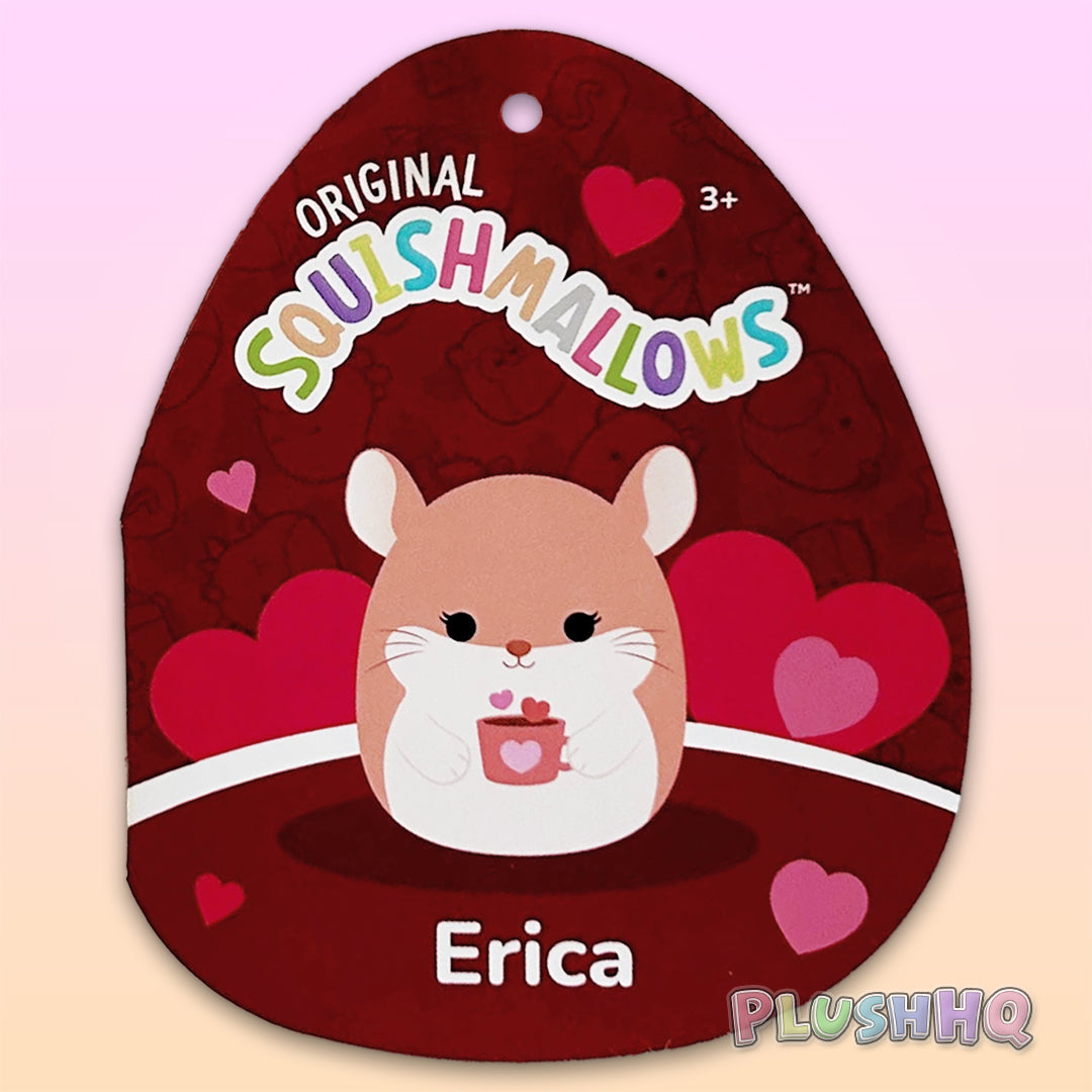 Squishmallows 5-Inch Erica the Chinchilla Heart Coffee