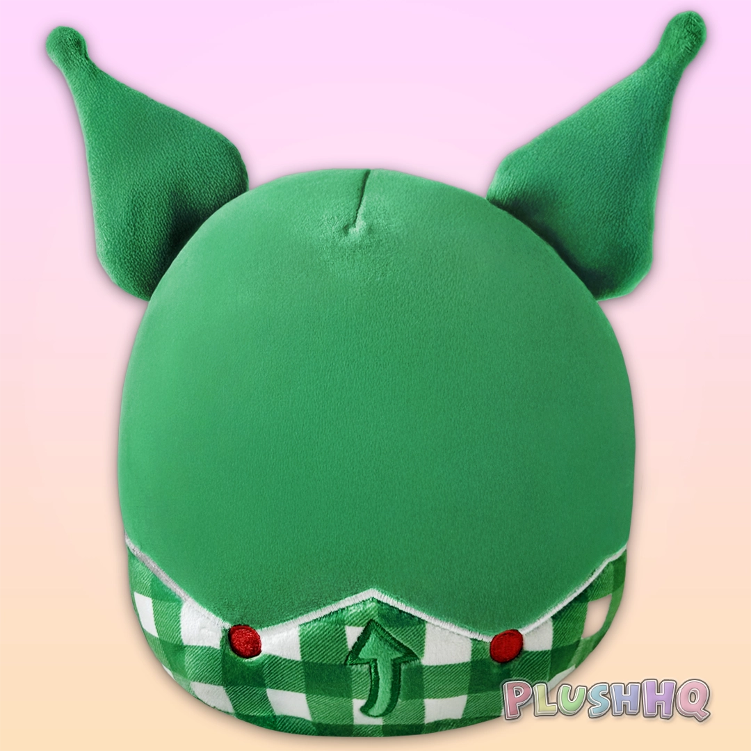 Squishmallows 8-Inch Sanrio Kuromi Festive Christmas Green Plaid