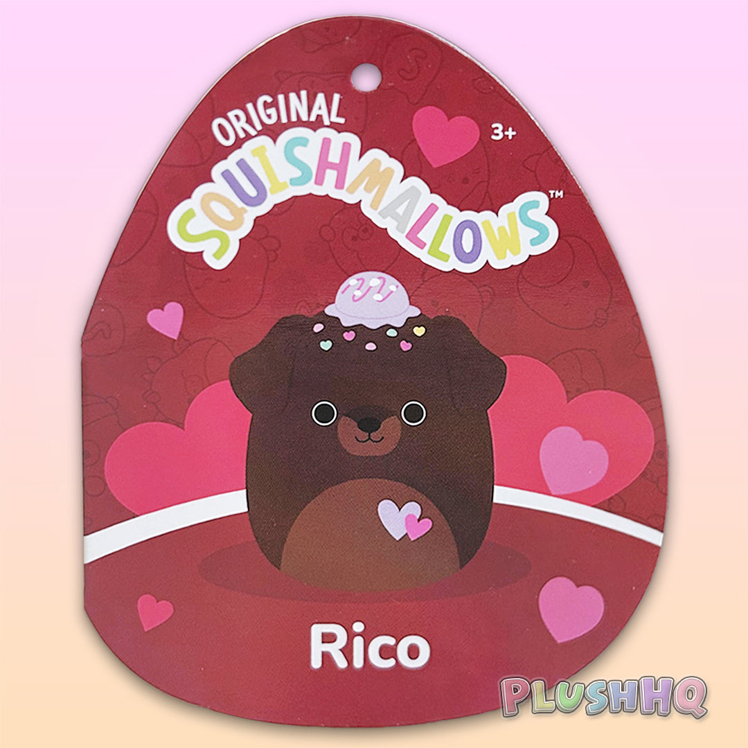 Squishmallows 8-Inch Rico the Sundae Dog with Hearts