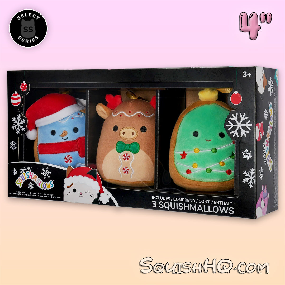 Squishmallows 4-Inch Select Series: Cookie Ornaments 3-Pack