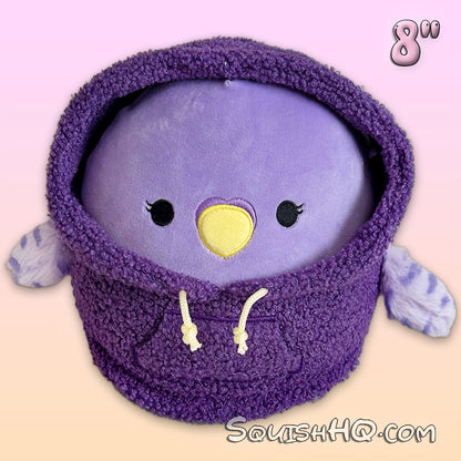 Squishmallows 8-Inch Anoushka the Parakeet with Sherpa Hoodie