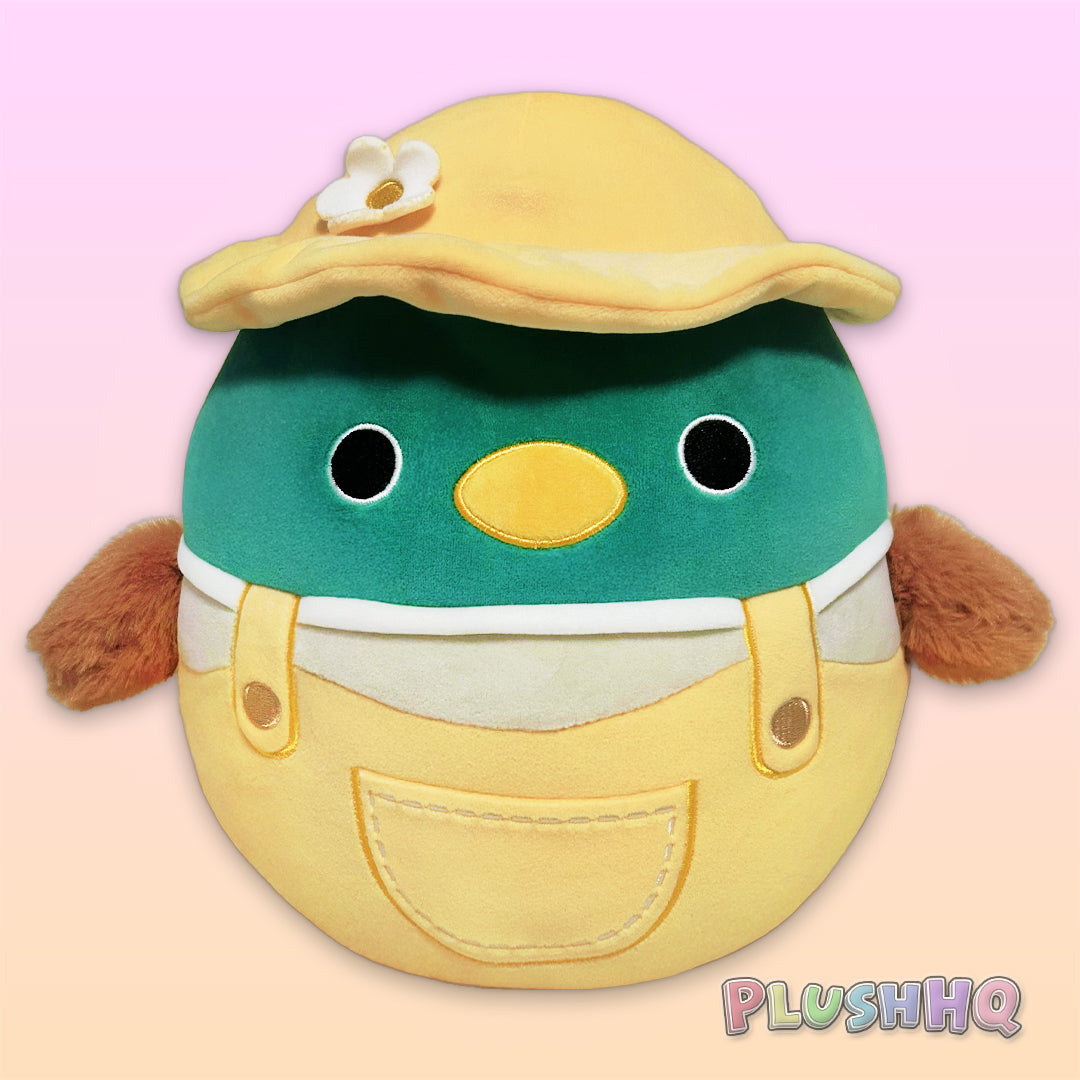 Squishmallows 8-Inch Avery the Mallard Duck in Overalls