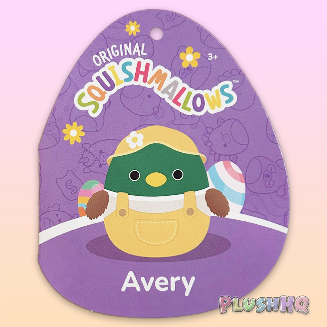 Squishmallows 8-Inch Avery the Mallard Duck in Overalls