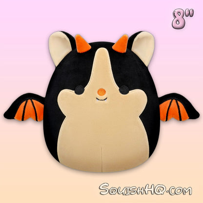 Squishmallows 8-Inch Adopt Me!: Black & Orange Bat Dragon with Exclusive Code