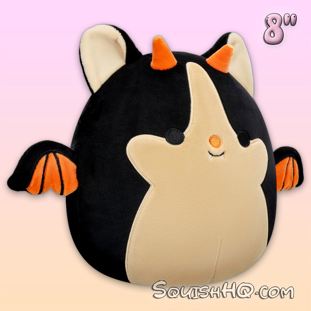 Squishmallows 8-Inch Adopt Me!: Black & Orange Bat Dragon with Exclusive Code