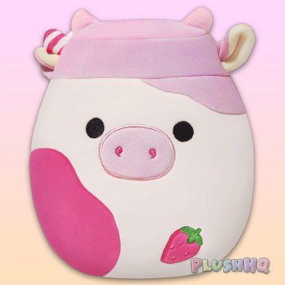 Squishmallows 8-Inch Select Series Caedyn the Strawberry Milk Scented Cow