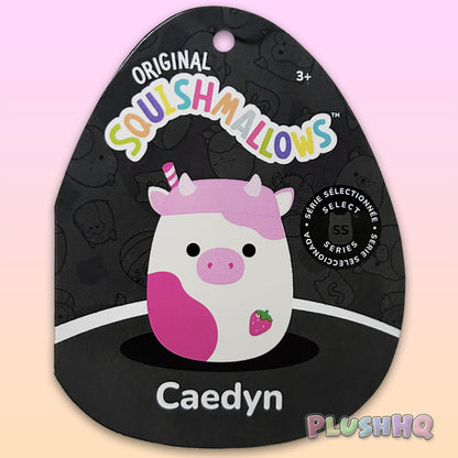 Squishmallows 8-Inch Select Series Caedyn the Strawberry Milk Scented Cow
