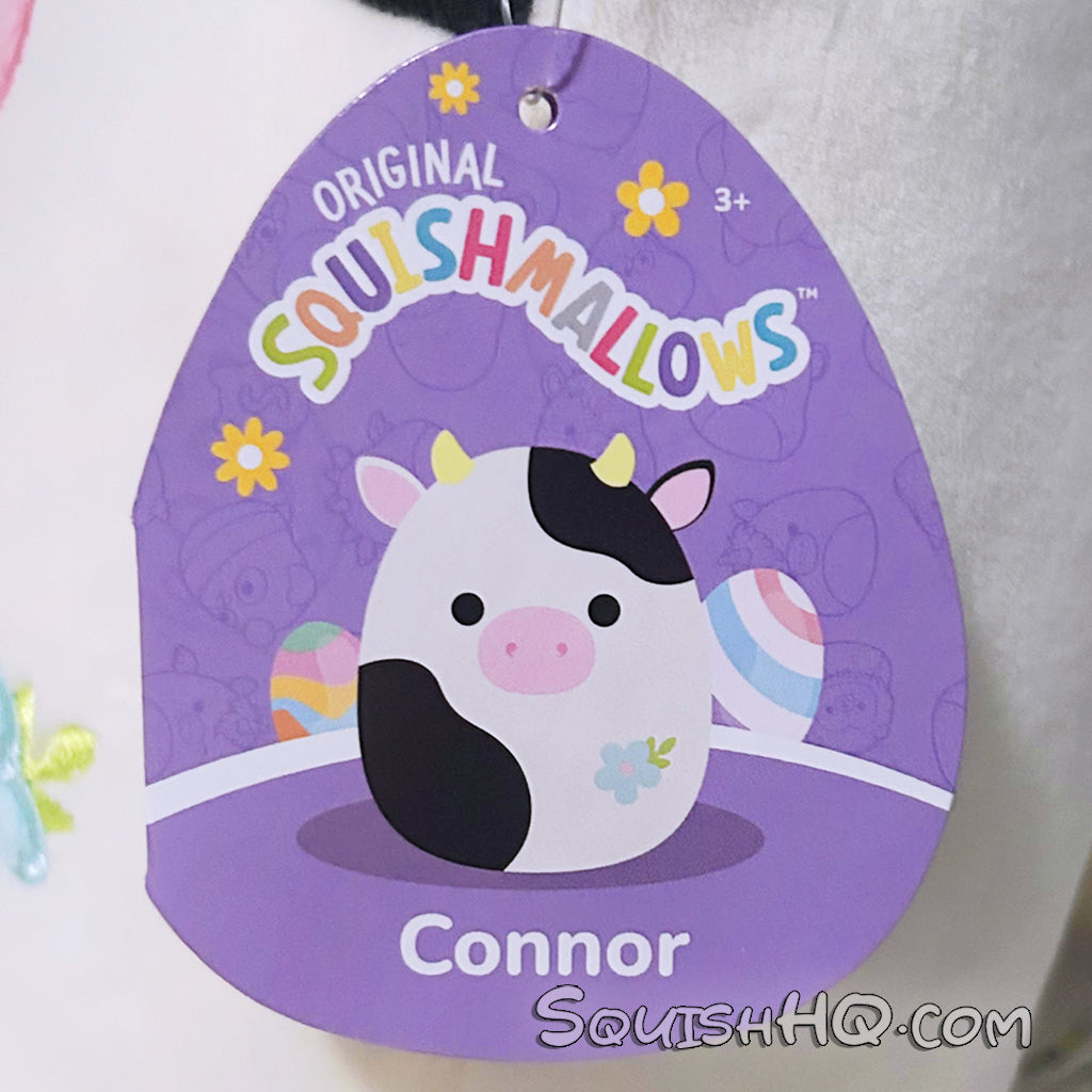 Squishmallows 8-Inch Connor the Cow with Flower