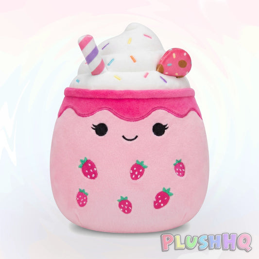 Squishmallows 5-Inch Cunégonde the Strawberry Milkshake Strawberry Scented Mystery Squad