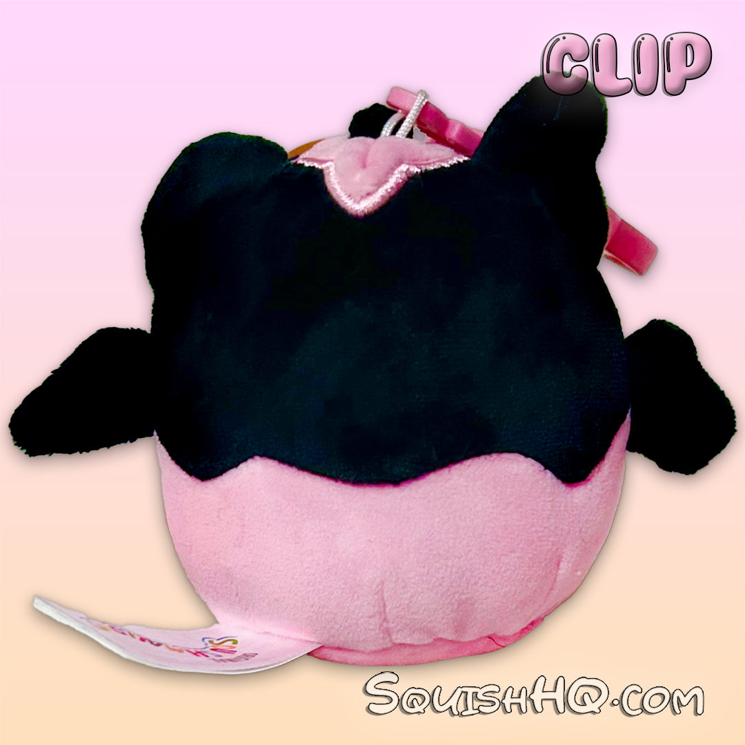 Squishmallows 3.5-Inch Clip Emily the Bat Pink Jack-O-Lantern