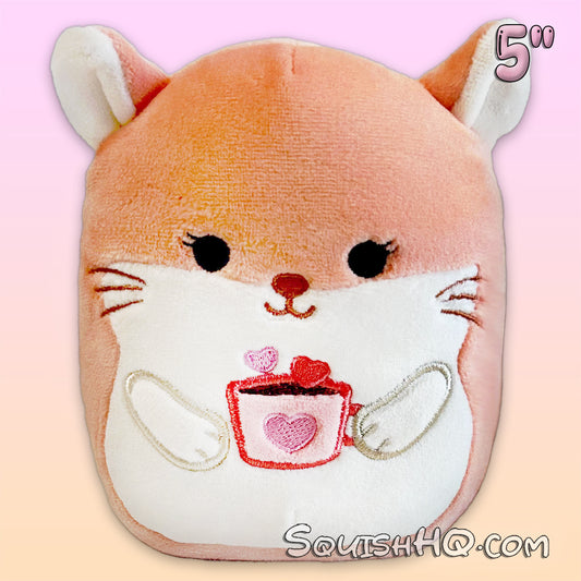 Squishmallows 5-Inch Erica the Chinchilla Heart Coffee