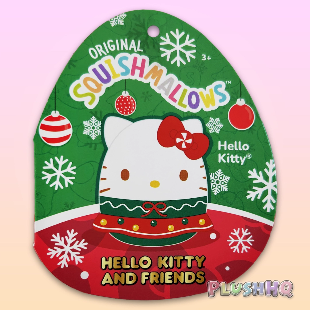 Squishmallows 8-Inch Sanrio Hello Kitty in Christmas Ornament Skirt