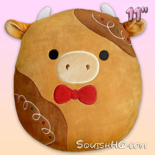 Squishmallows 11-Inch Jericho the Gingerbread Cow