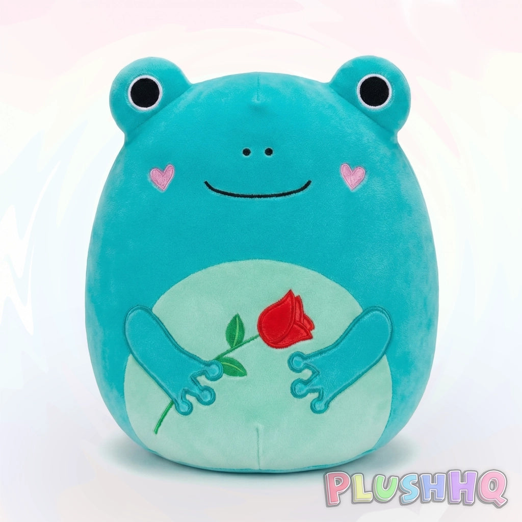 Squishmallows 8-Inch Ludwig the Frog with Rose