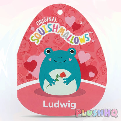 Squishmallows 8-Inch Ludwig the Frog with Rose