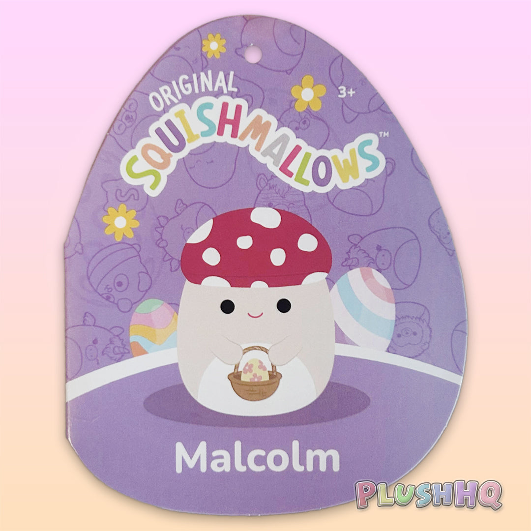 Squishmallows 5-Inch Malcolm the Mushroom with Easter Basket