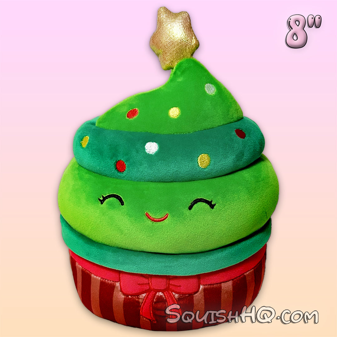 Squishmallows 8-Inch Myla the Christmas Tree Cupcake