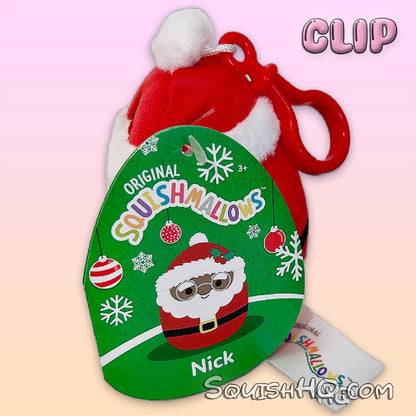 Squishmallows 3.5" Clip Nick the Santa Clause