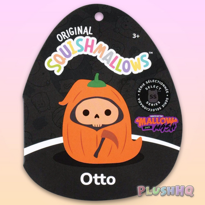 Squishmallows 8-Inch Select Series Otto the Pumpkin Grim Reaper