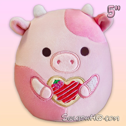 Squishmallows 5-Inch Reshma the Cow Cookie Heart