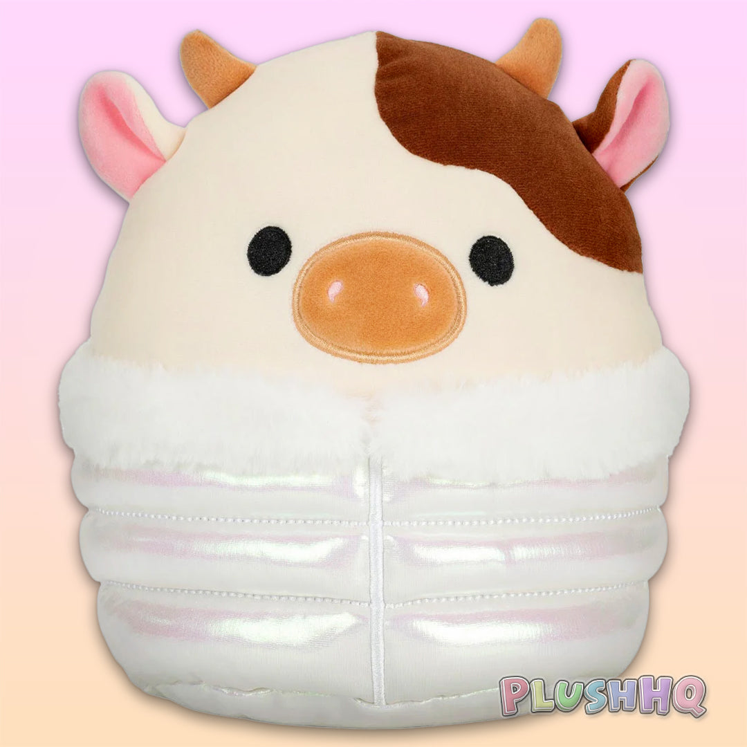 Squishmallows 8-Inch Select Series: Ronnie the Cow in Puffer Jacket