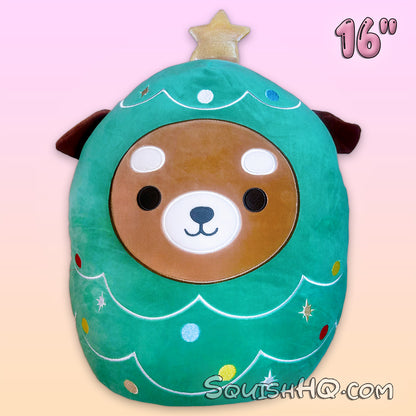 Squishmallows 16-Inch Sam the Christmas Tree Dog