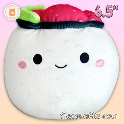 Squishmallows 6.5-Inch Shun the Sushi Dog Toy with Squeaker