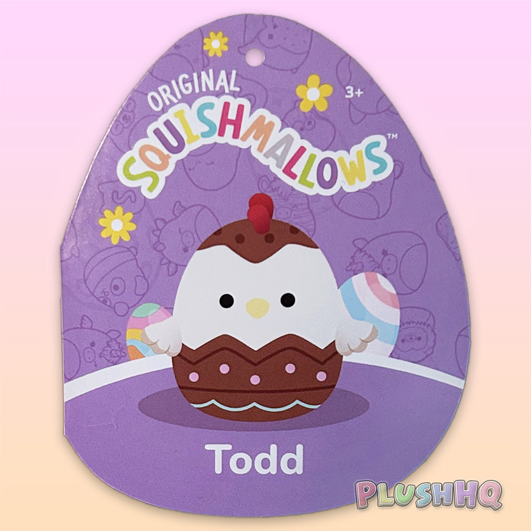 Squishmallows 8-Inch Todd the Chicken in Chocolate Egg