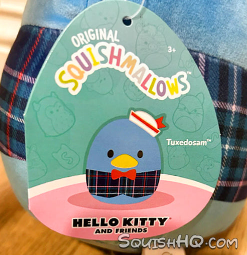 Squishmallows 6.5" Sanrio Tuxedosam Blue Plaid