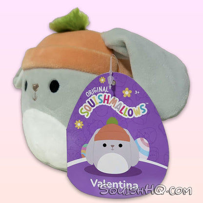 Squishmallows 4.5-Inch Valentina the Gray Rabbit with Beanie