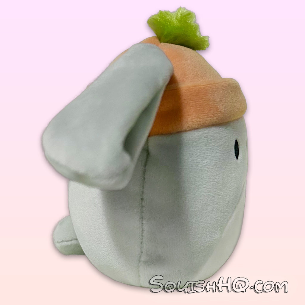 Squishmallows 4.5-Inch Valentina the Gray Rabbit with Beanie