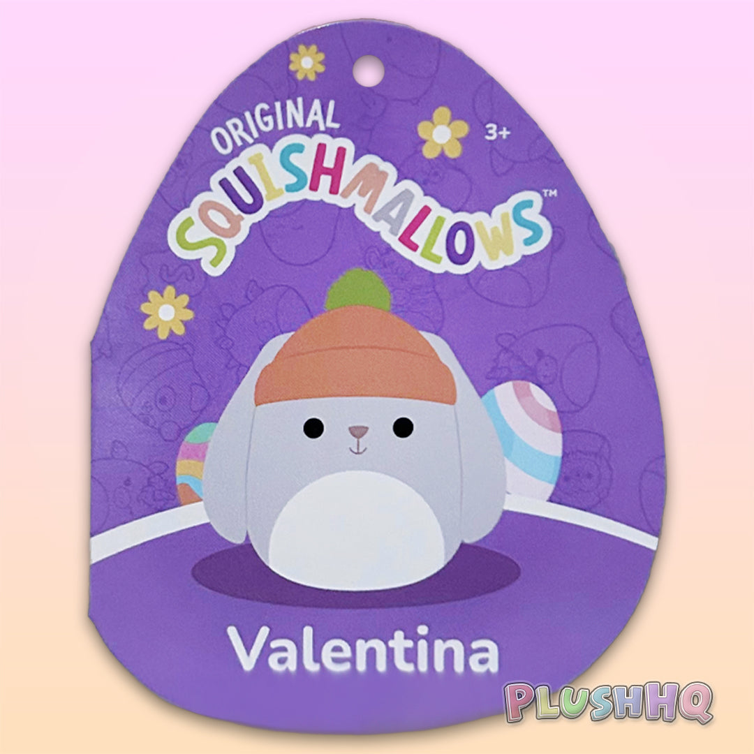 Squishmallows 4,5" Valentina le lapin gris avec bonnet